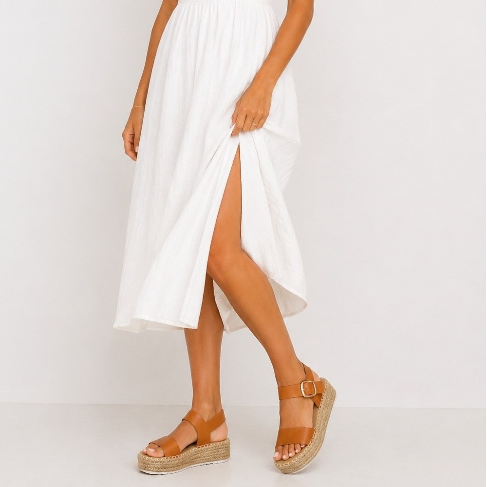 Olivia Miller Beach Open Toe Slingback Espadrille Wedge Sandals Cognac Size 10
